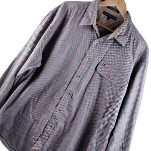 Tommy Hilfiger Men's Long Sleeve Button-Up Plaid Shirt Size XL